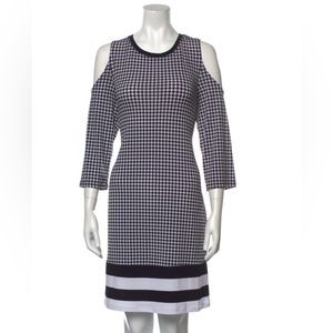 Michael Kors Houndstooth Cold Shoulder Dress